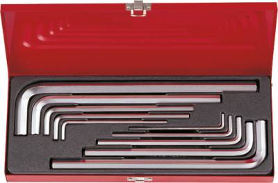 Set extra lange zeskant inbussleutels metrisch - 10 dlg - 20210MR 