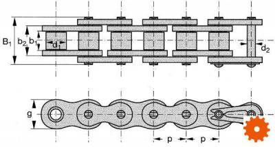 Rollenketting - BS / DIN 8187 - simplex - vernikkeld - Tsubaki - RF06B1NP 
